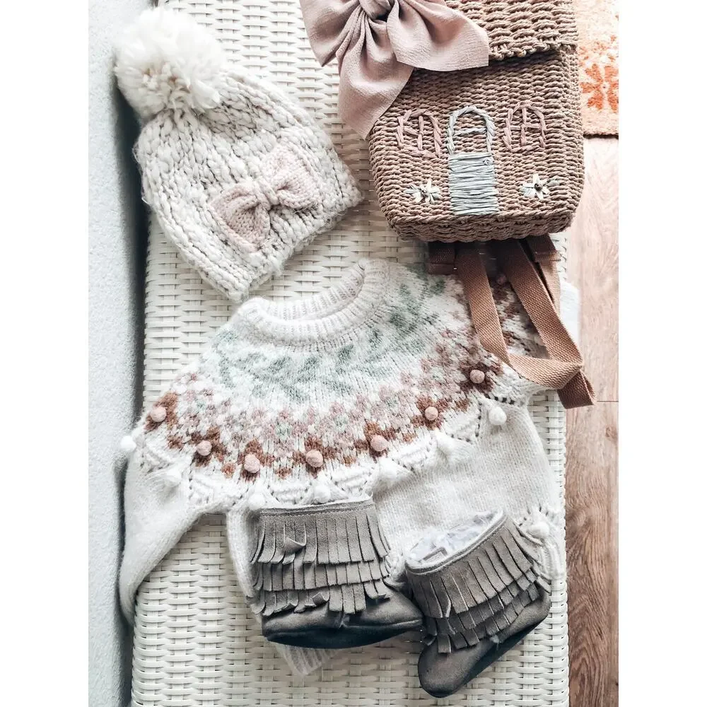 Handmade Small Shop Fur lined Moccasin Fringe Booties